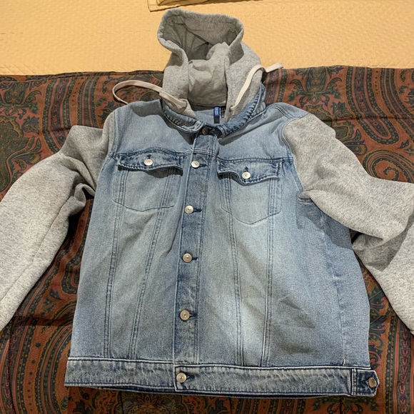 jean jacket with hoodie